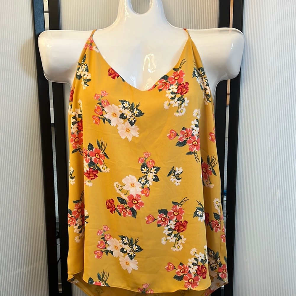 Pink Republic Yellow Floral Spaghetti Strap Tank